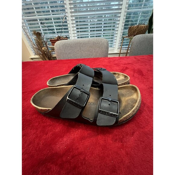 Birkenstock Arizona Sandals Black Leather Narrow Fit Size 40 (L9/M7)
